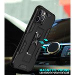 Wholesale Military Grade Armor Protection Stand Magnetic Feature Case for iPhone 12 Pro Max 6.7 (Black)